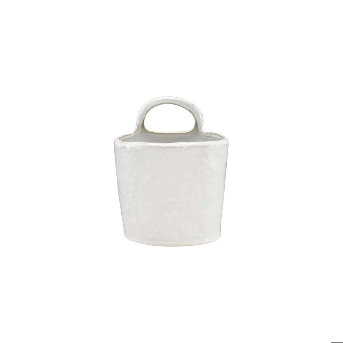 White Stoneware Crock with Handle