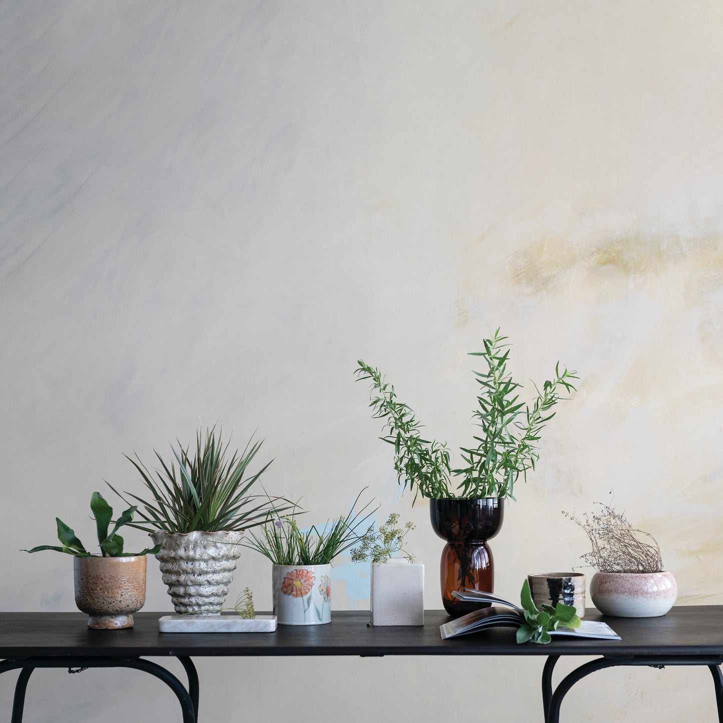 Hand-Painted Stoneware Planter