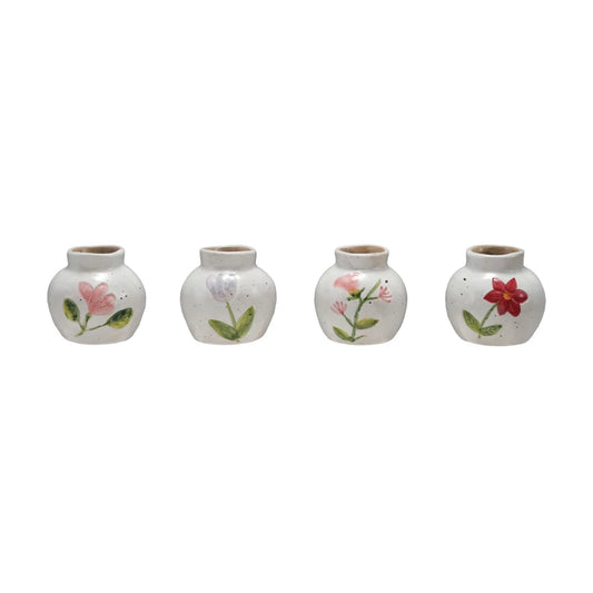 Hand-Painted Stoneware Vase