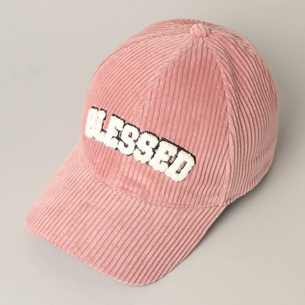 BLESSED Embroidered Corduroy Baseball Cap