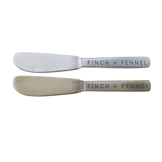 Stainless Steel Canape Knife with Laser Etching, 2 Finishes