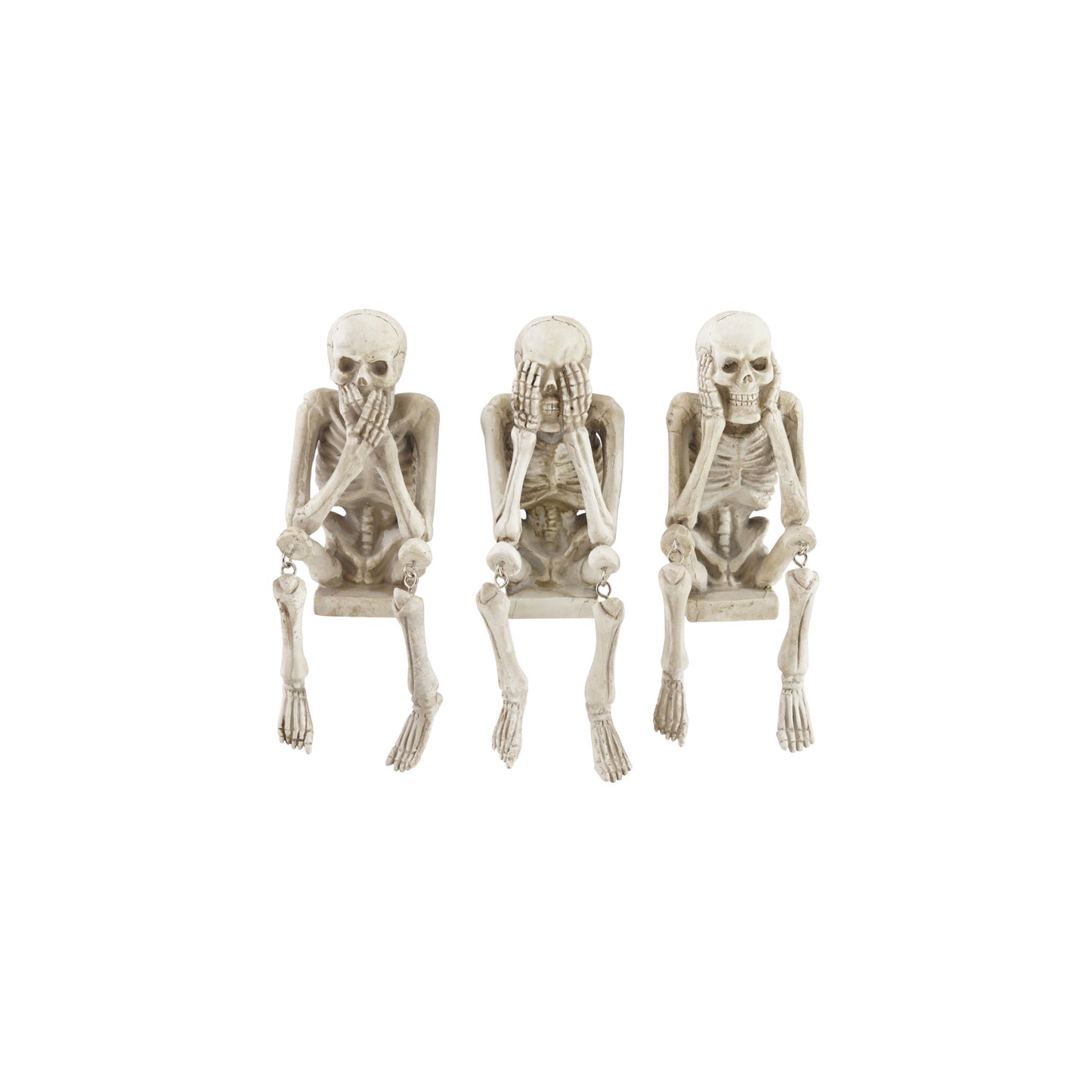 Set of 3 See/Hear/Speak No Evil Skeleton Shelf Sitter