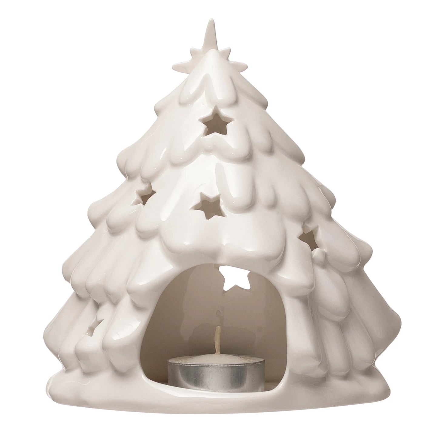 Stoneware Nativity Candle Holder