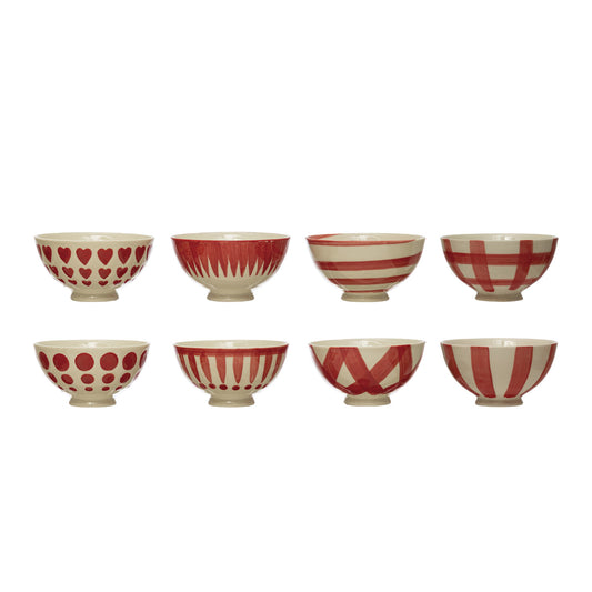 Round x 2-1/4"H Hand-Painted Stoneware Latte Bowl