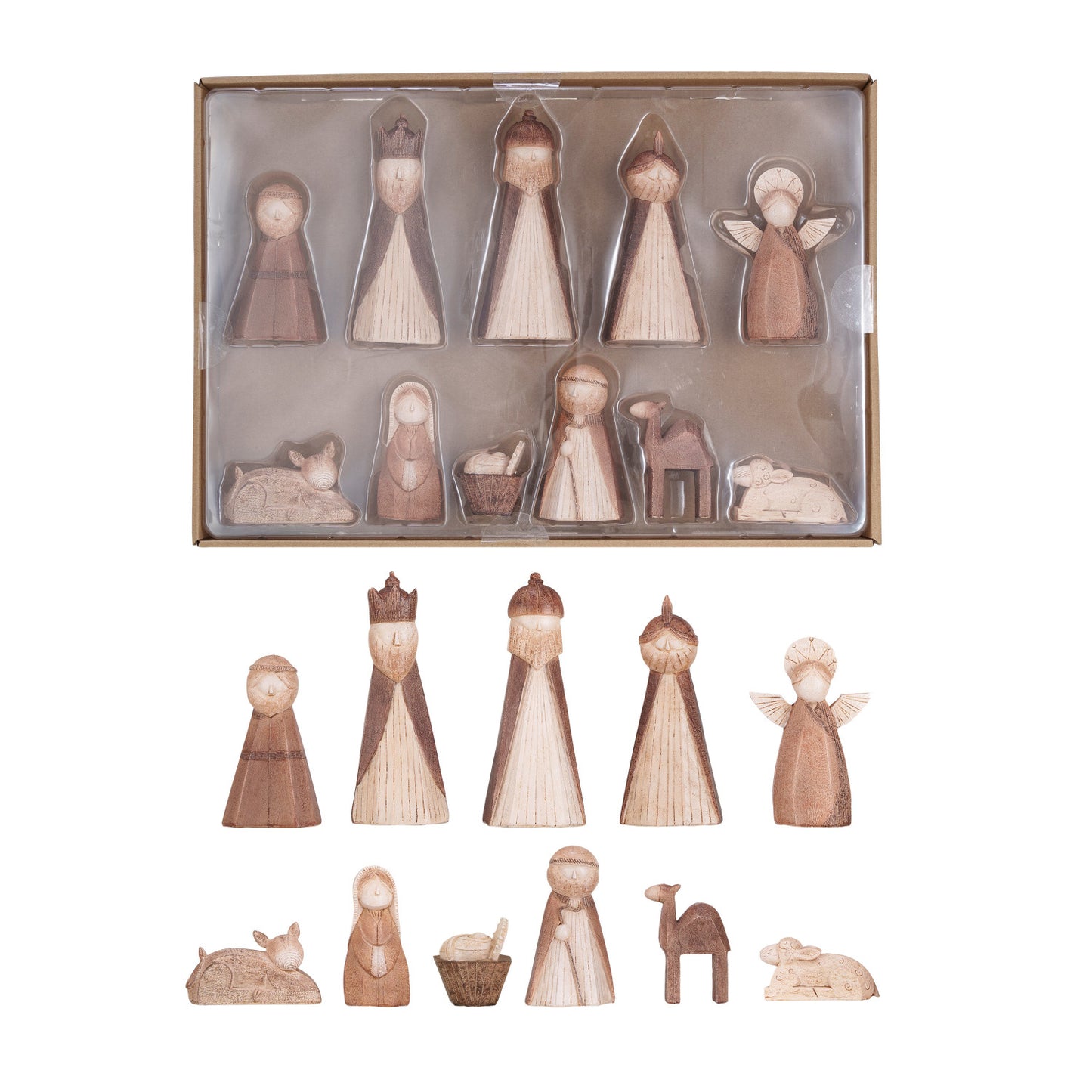 Nativity, Wood Finish, Boxed Set of 11