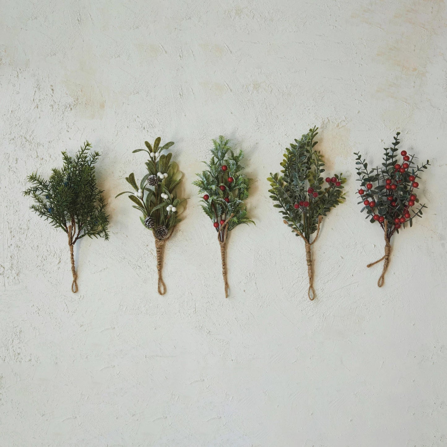 Hanging Faux Evergreen & Berry Bunch