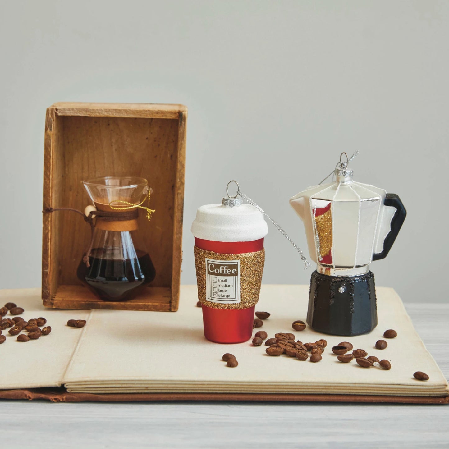 Glass "Coffee" To Go Cup Ornament