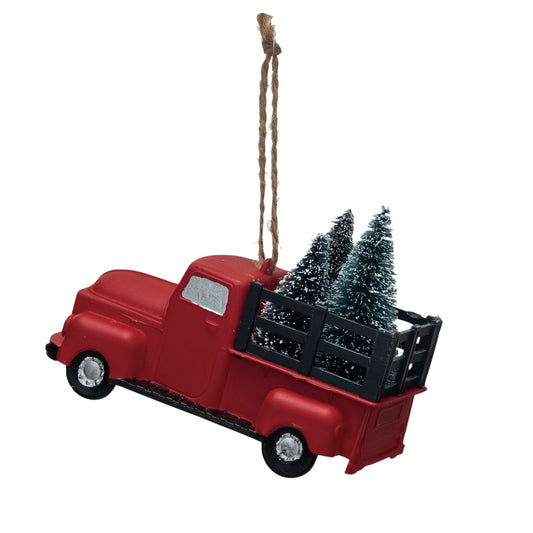 Truck with Christmas Tree Ornament