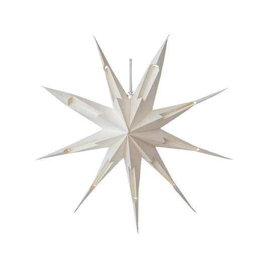 Handmade Folding 9-Point Star Ornament with LED Lights in Kraft Box