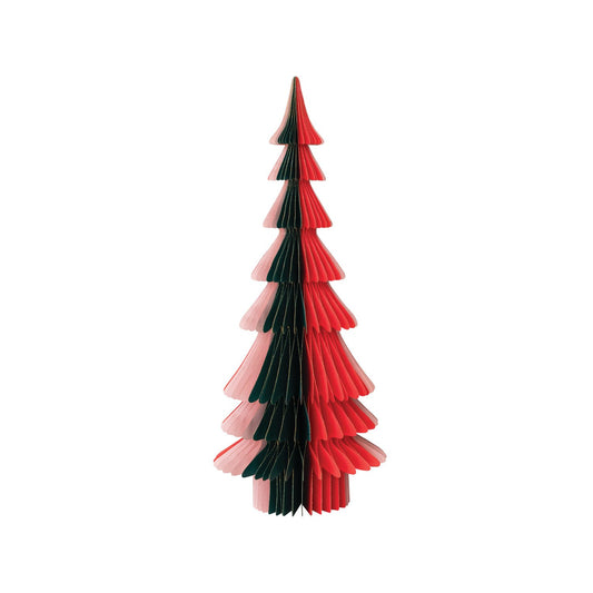 Handmade Folding Honeycomb Tree with Gold Glitter Edge