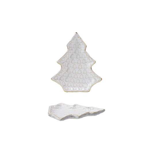 Stoneware Tree Shaped Plate