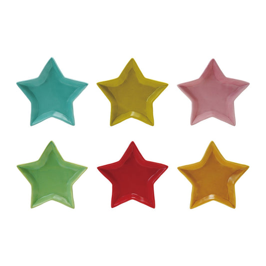 6"L x 5"W Stoneware Star Shaped Dish, Matte Finish, 6 Colors