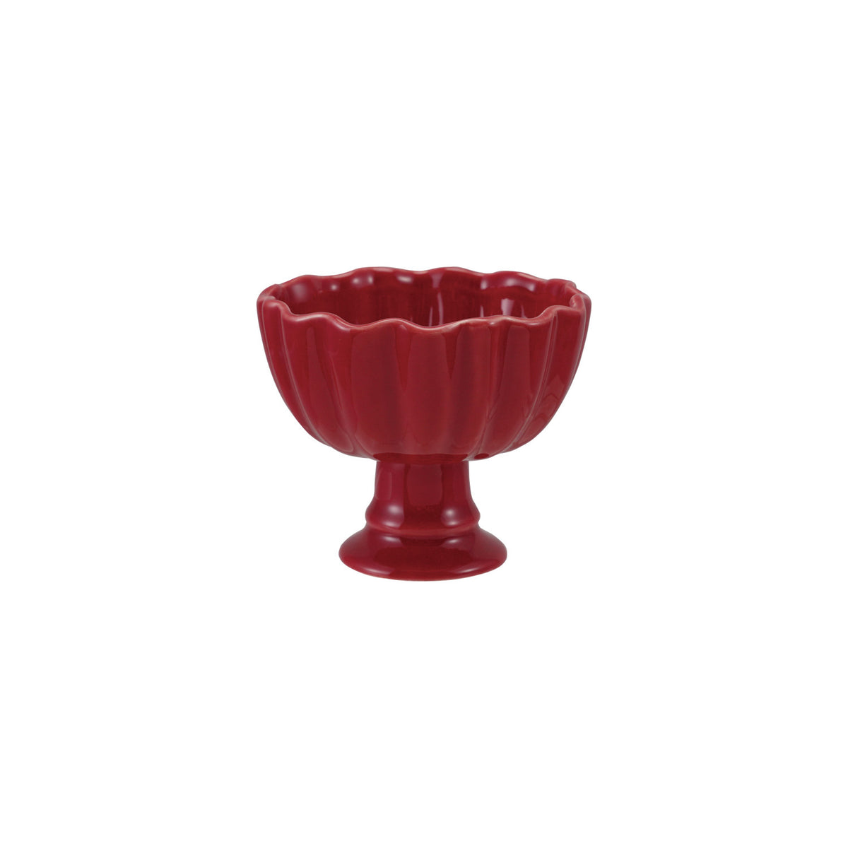 Stoneware Footed Scalloped Bowl