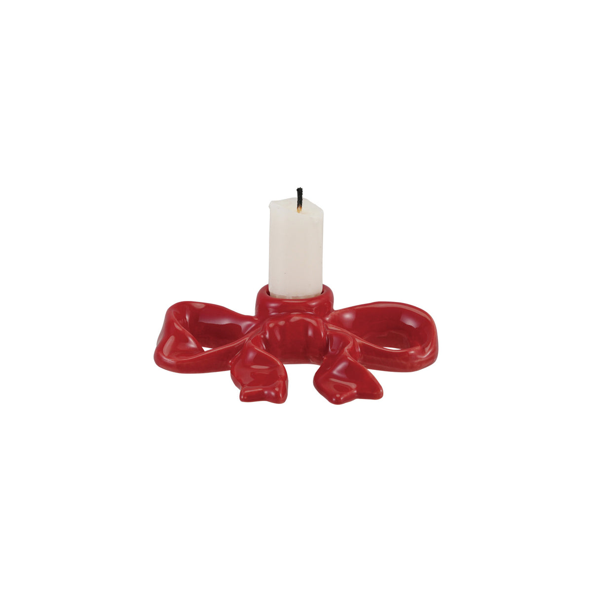 Stoneware Bow Shaped Candle Holder