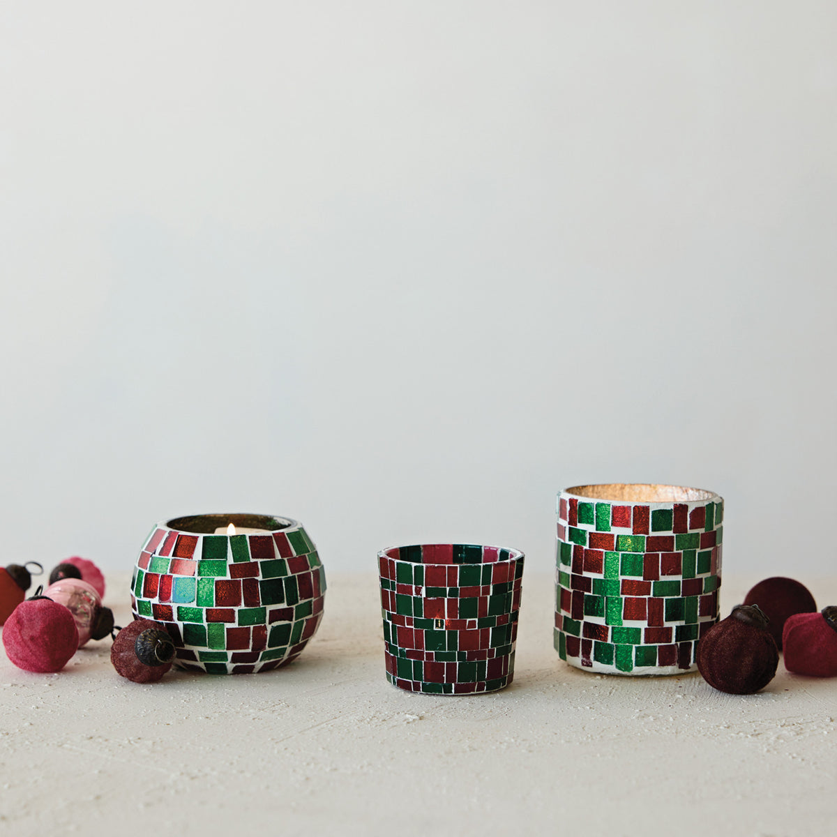 Recycled Glass Mosaic Tealight/Votive Holder