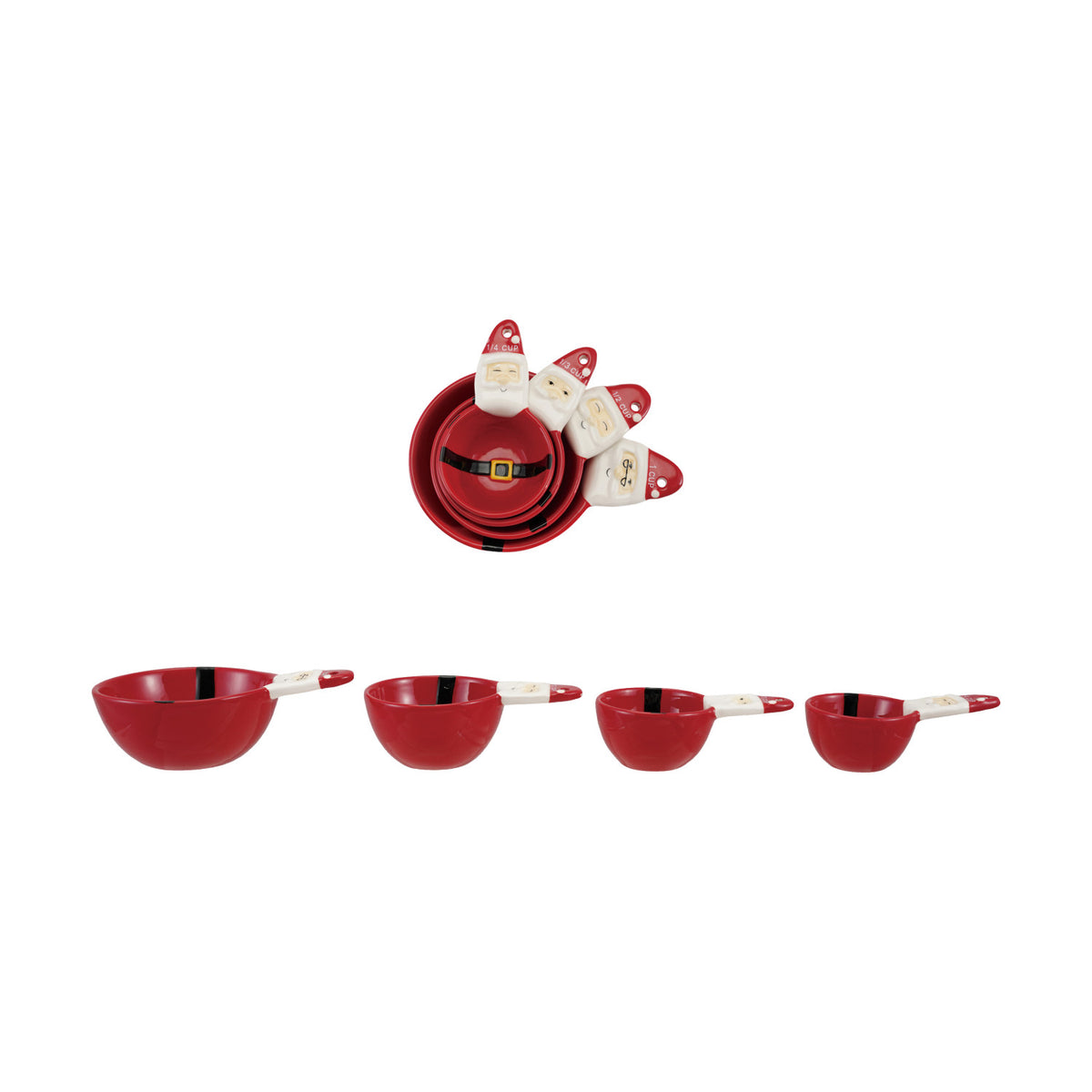 Ceramic Santa Shaped Measuring Cups