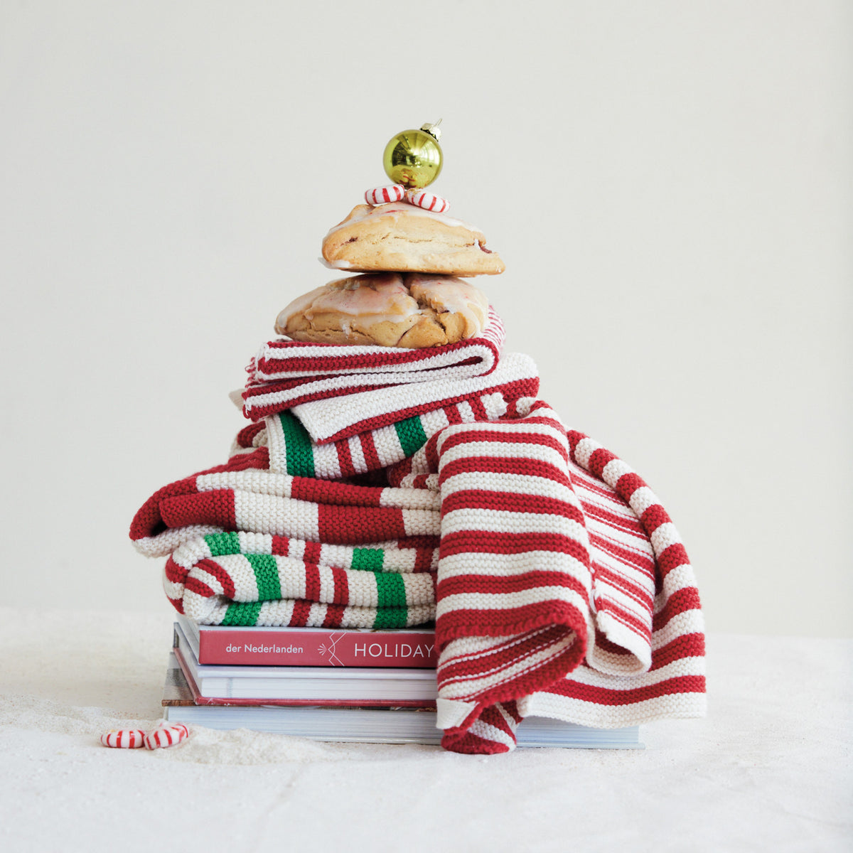 Cotton Knit Striped Dish Cloth