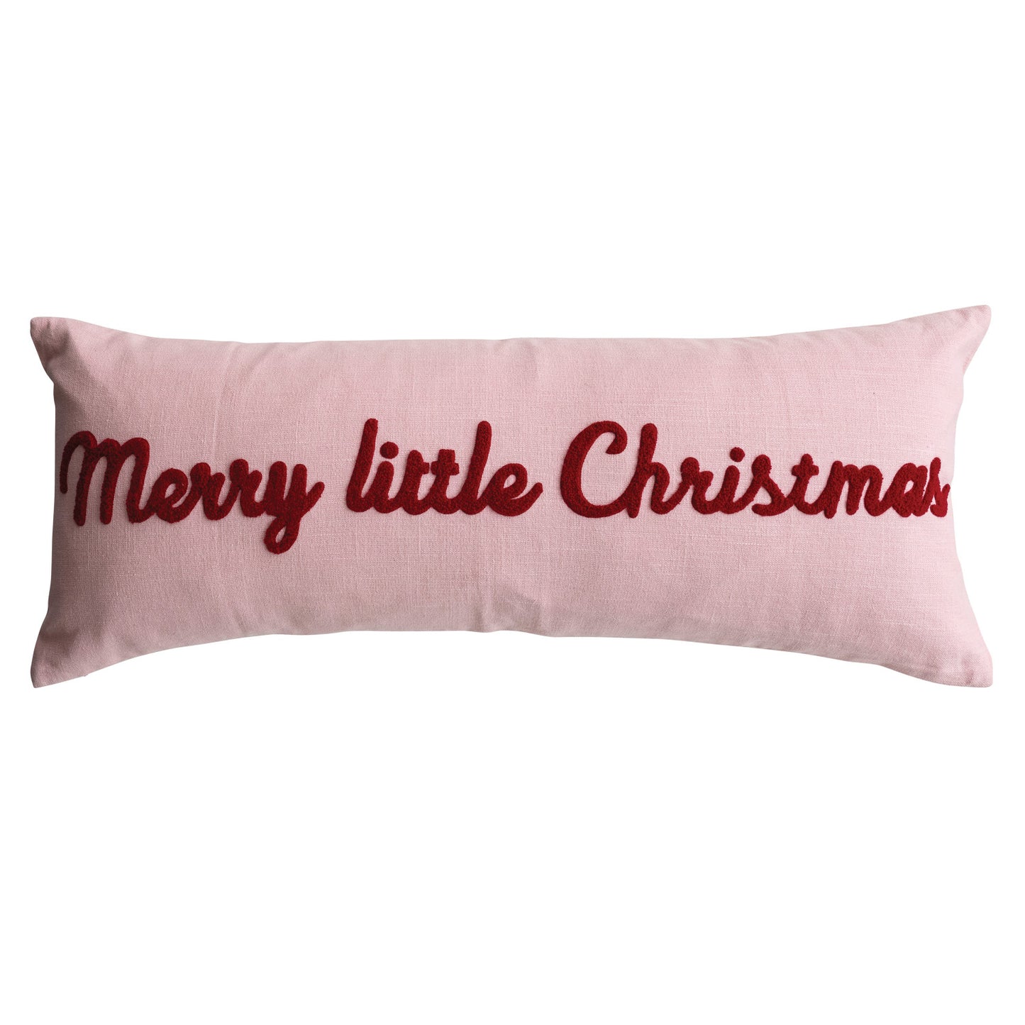 Lumbar Pillow with Tufted "Merry little Christmas"