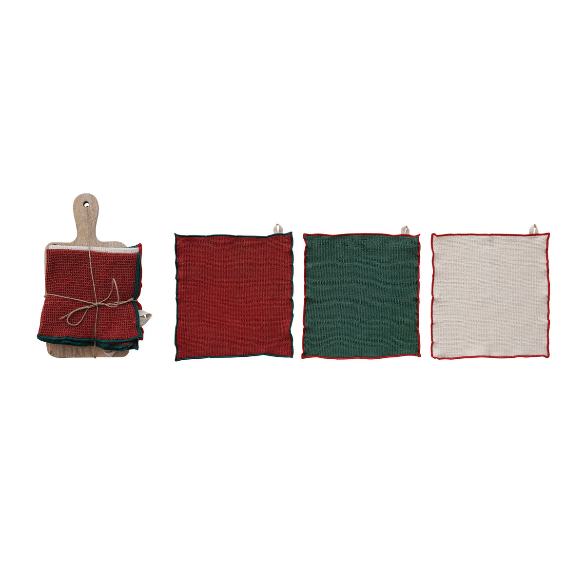 Dish Cloths with Stitched Edge & Cheese/Serving Board