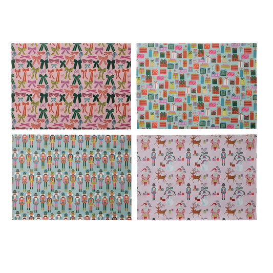 Wrapping Paper Sheets, 3 Sheets Per Roll