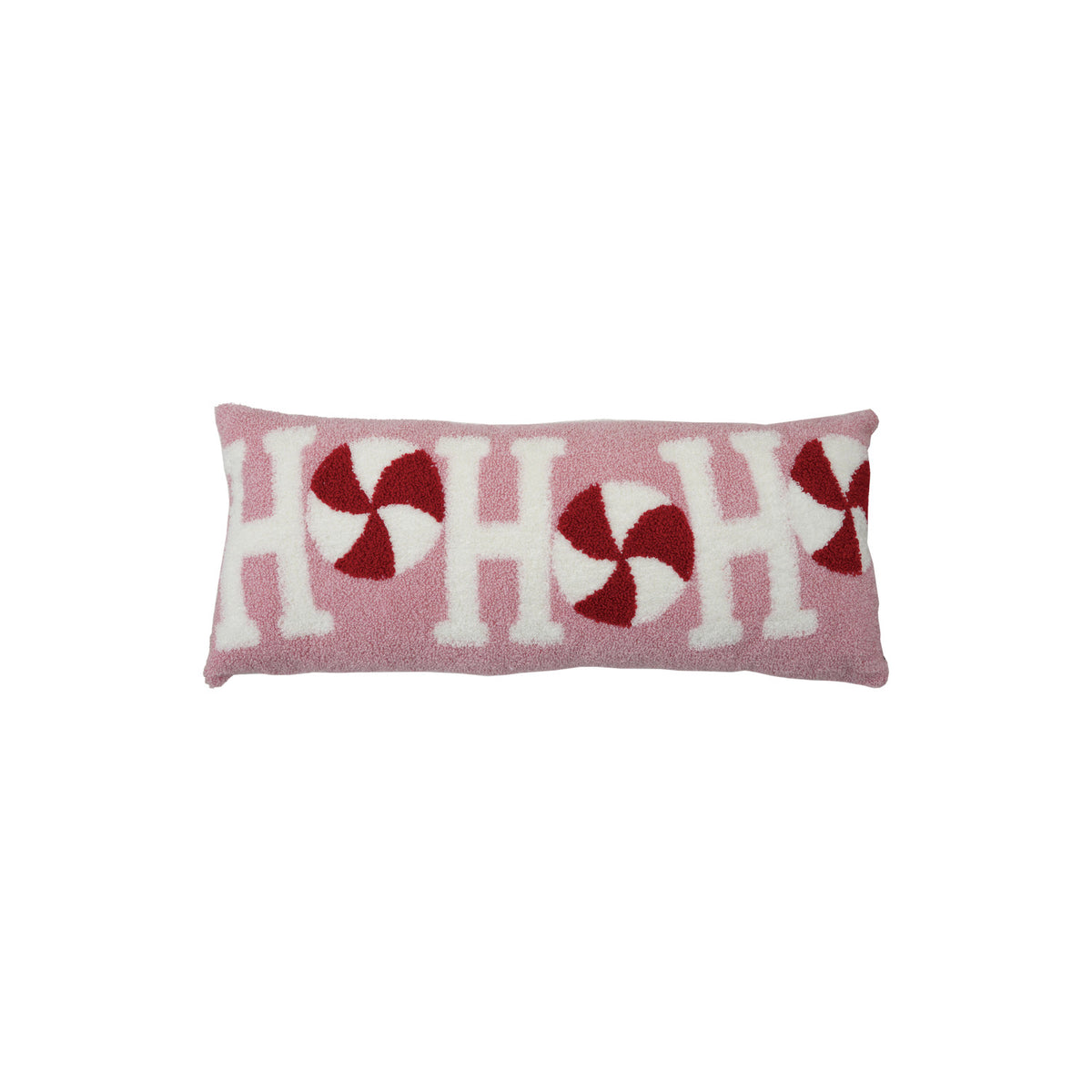 Cotton Terry Cloth Lumbar Pillow with Candy "Ho Ho Ho"