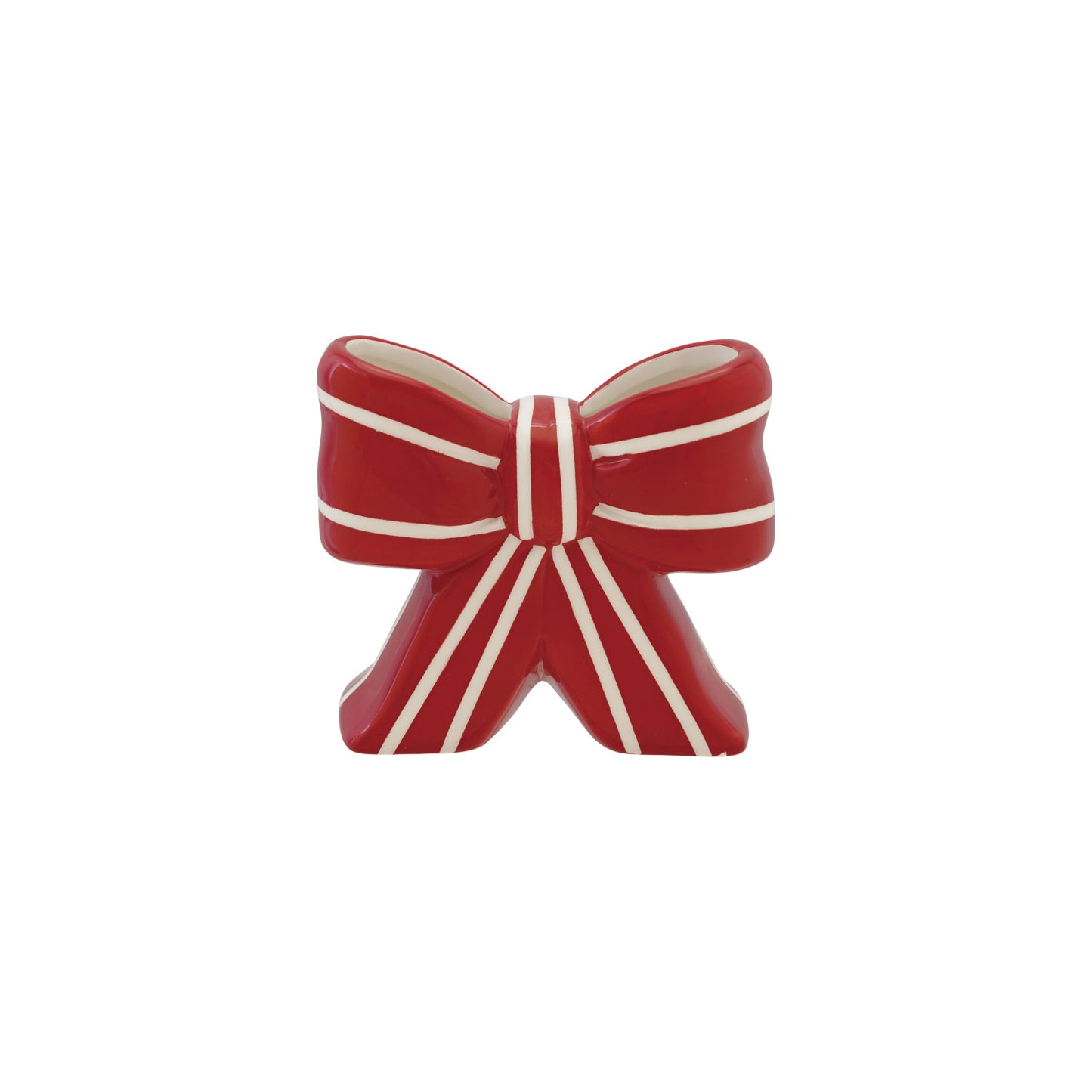 Ceramic Striped Bow Shaped Vase
