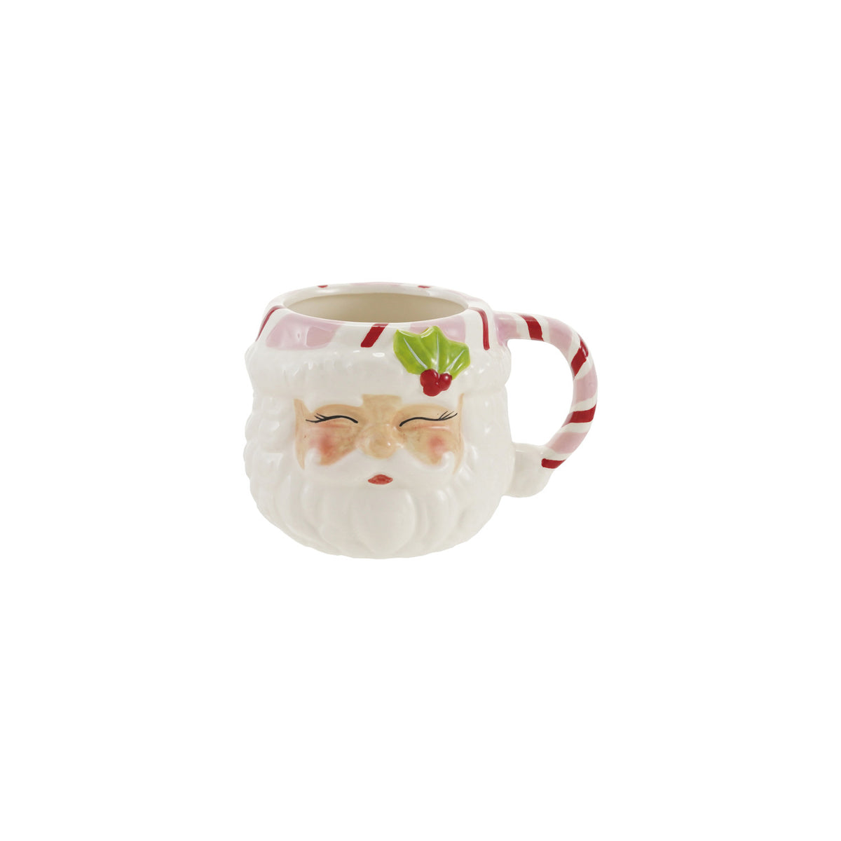 Hand-Painted Ceramic Santa Head Christmas Mug