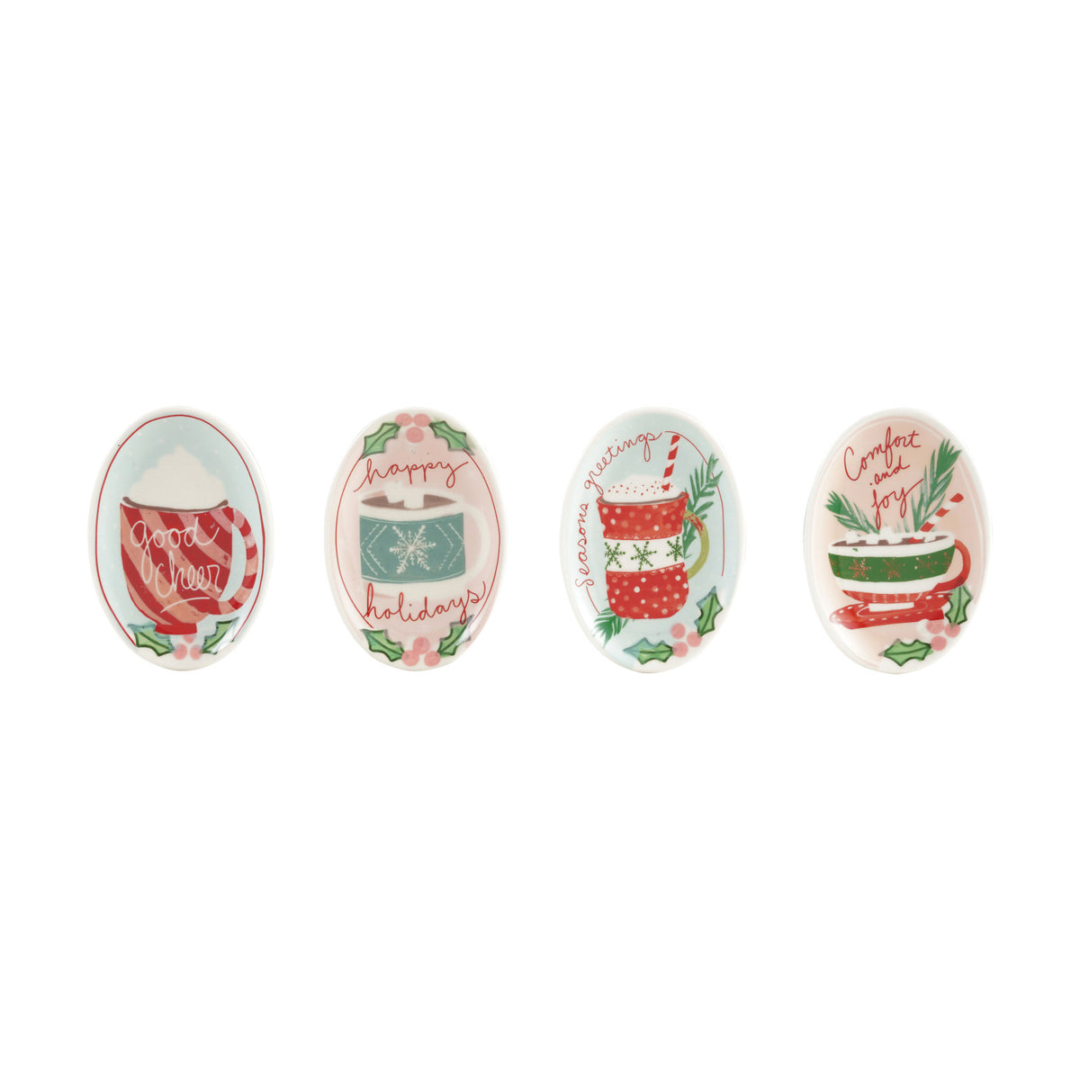 Hand-Painted Stoneware Christmas Dish