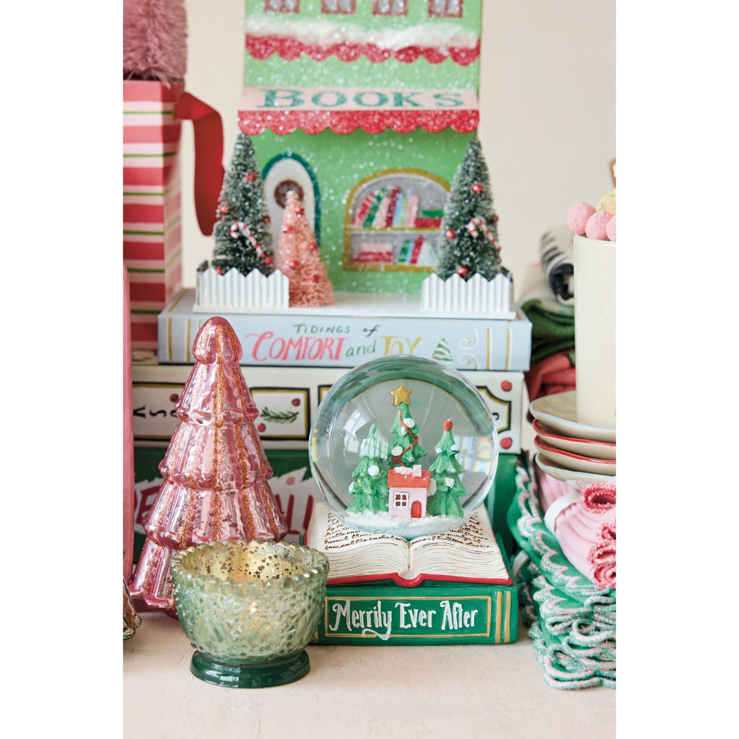 Snow Globe with LED Light "Merrily Ever After"