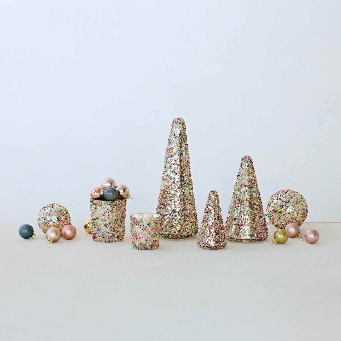 Mercury Glass Tree with Confetti Beads