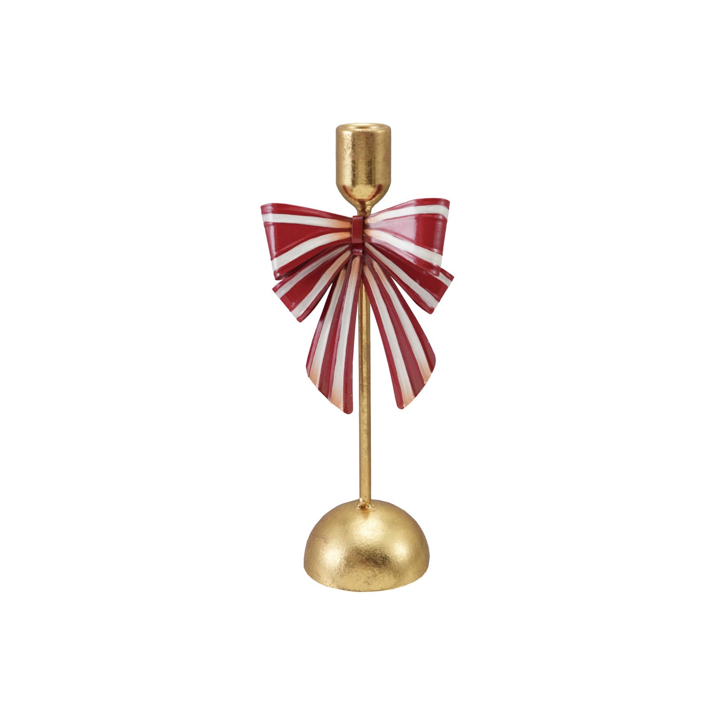 Taper Candle Holder with Striped Bow