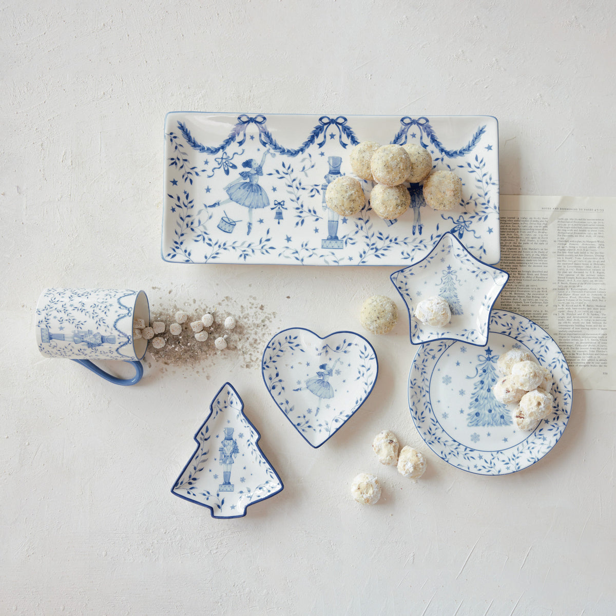 Stoneware Tray with Ballerinas & Nutcracker