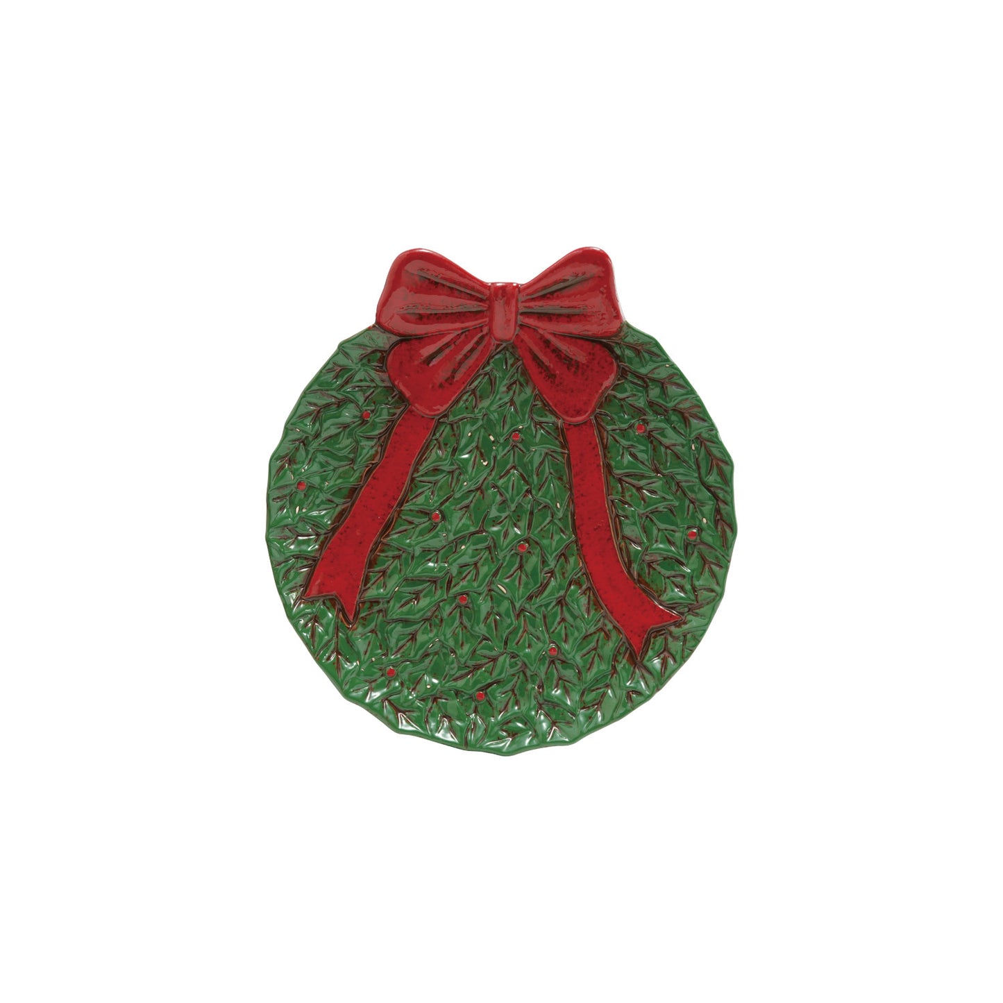 Hand-Painted Ceramic Wreath Shaped Plate