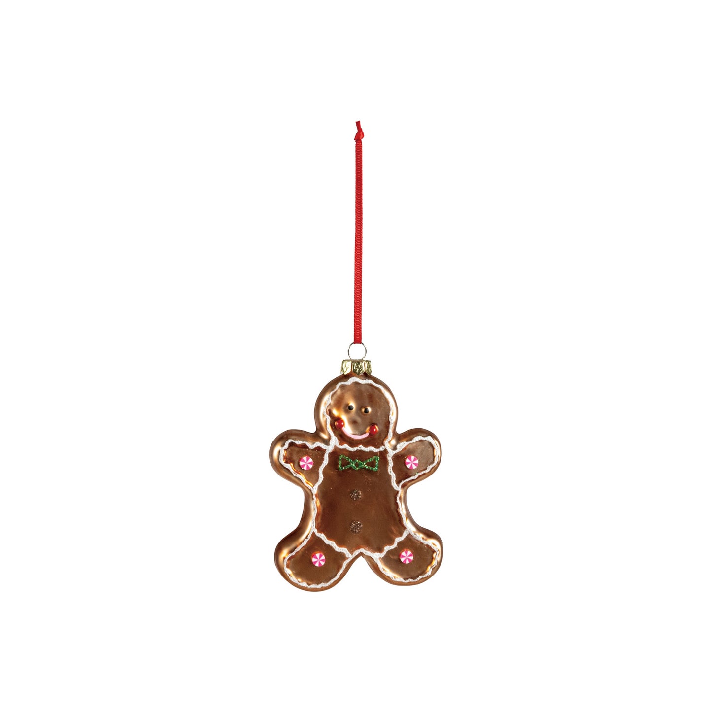 Hand-Painted Glass Gingerbread Cookie Ornament