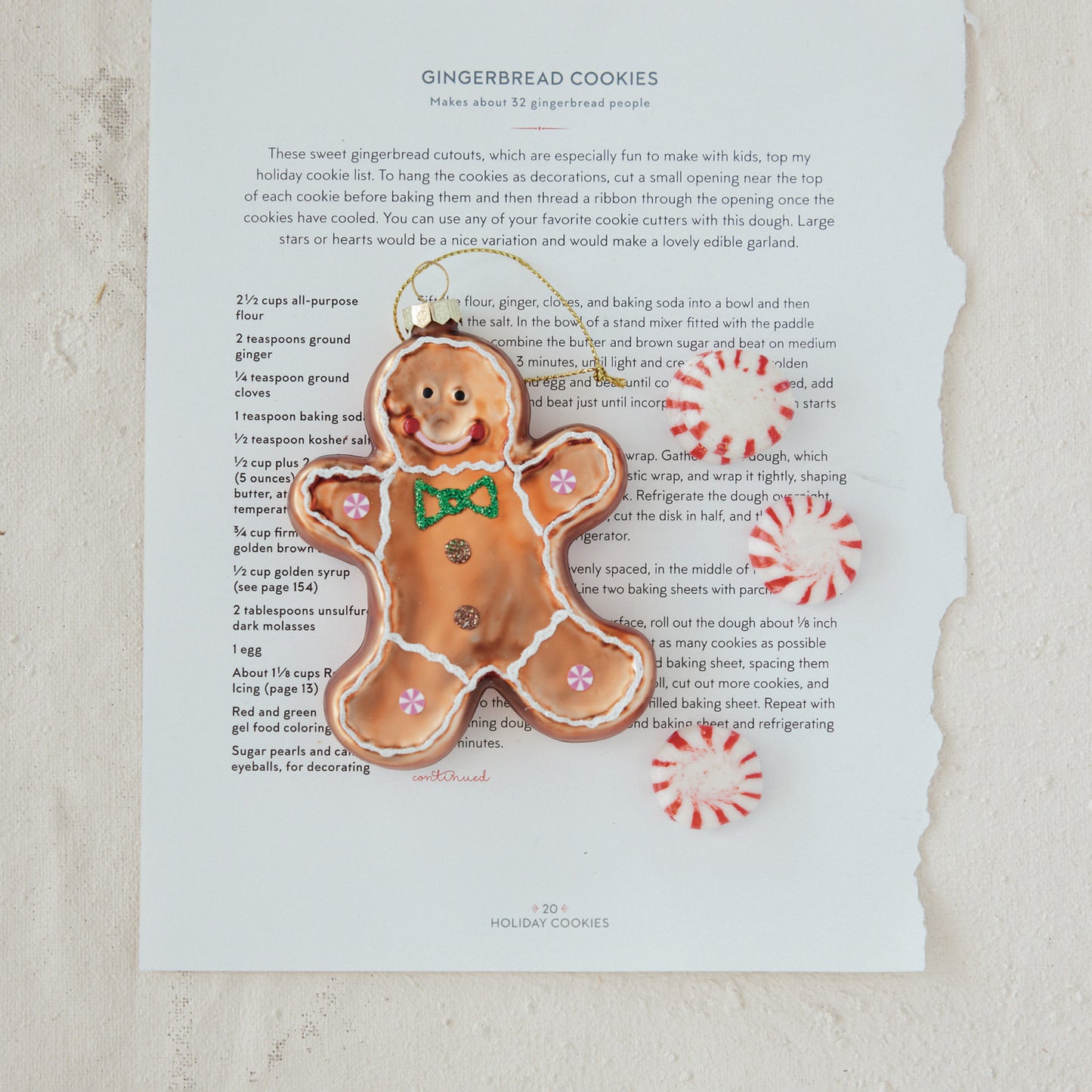 Hand-Painted Glass Gingerbread Cookie Ornament