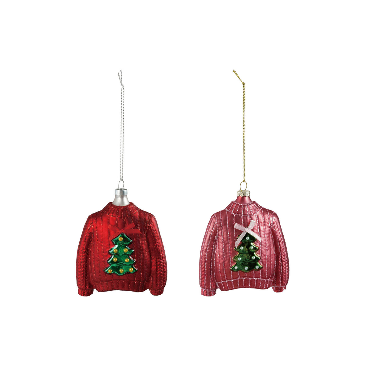 Hand-Painted Glass Sweater Ornament